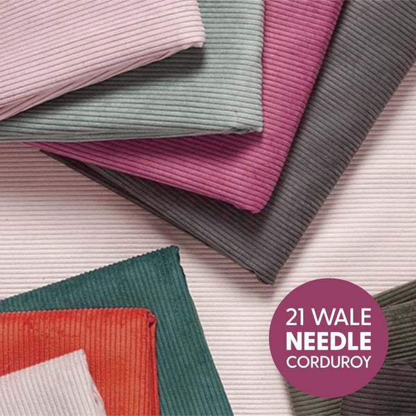 Pound A Metre Mixed / 5 Metre Bundle Premium 100% Cotton Corduroy - 21 Wale - 60" Wide - Variations Available
