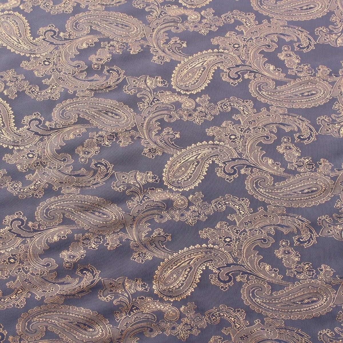 Pound A Metre Full Metre / Blue/Gold Premium Luxury Thai Silk Jacquard Lining 60" Wide - Variations Available