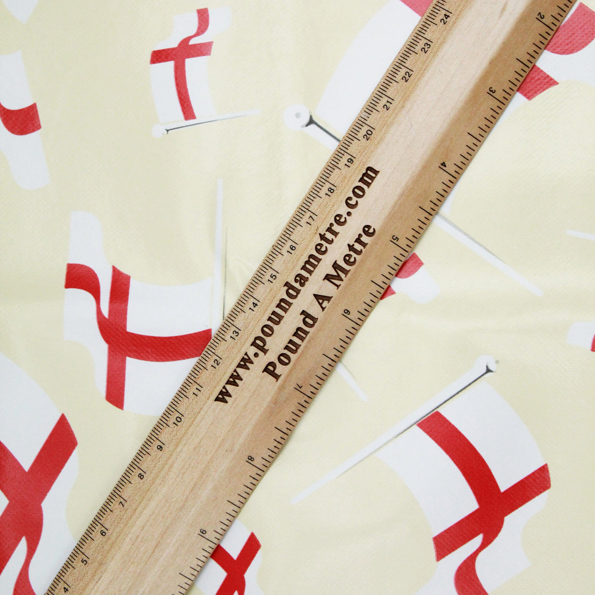 Pound A Metre Full Metre Premium PVC Tablecloth Fabric- England Flag 140cm Wide