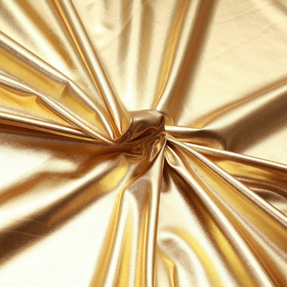 Pound A Metre Full Metre / Gold Premium Quality Plain Stretch Metallic Lycra 55" Wide - Variations Available