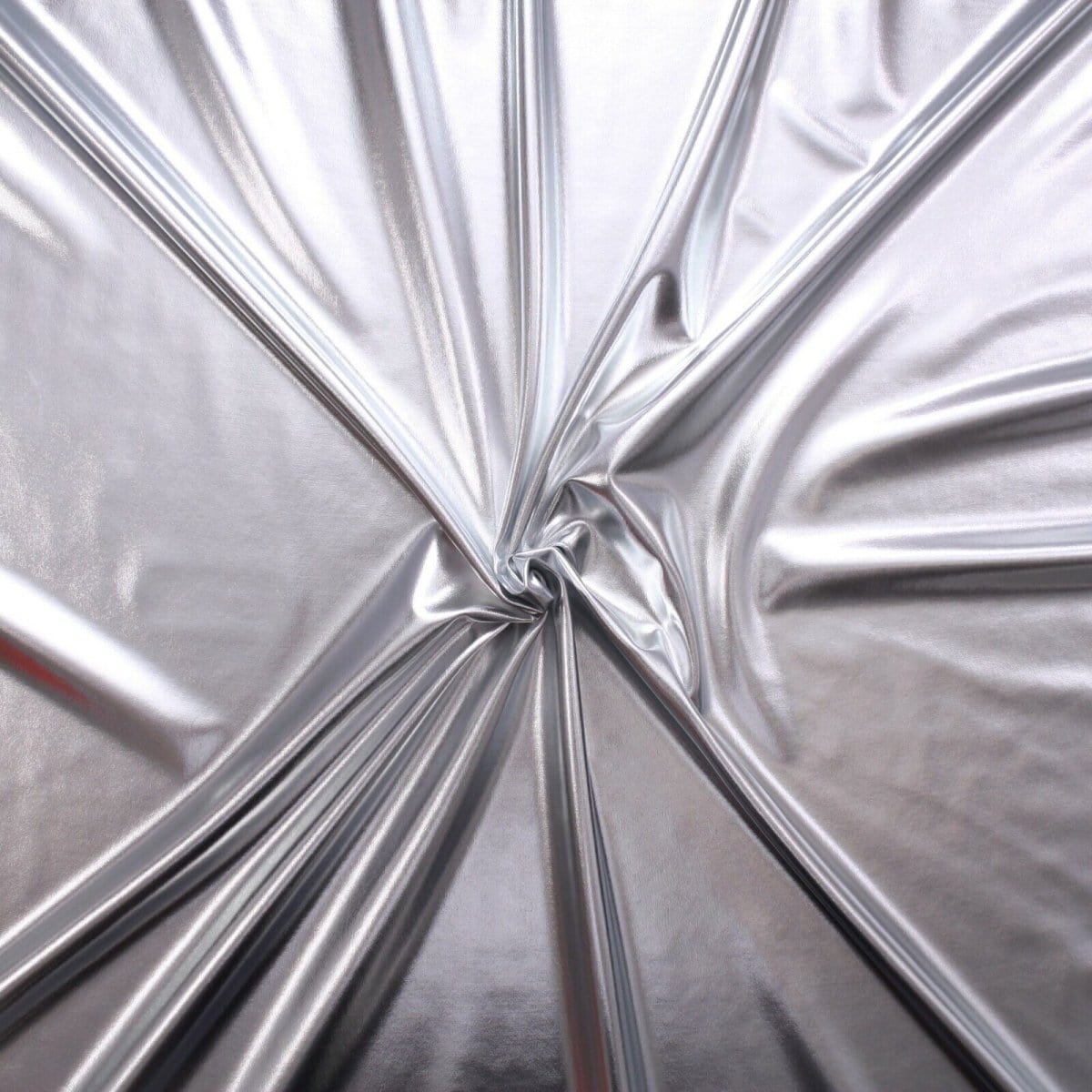 Pound A Metre Full Metre / Silver Premium Quality Plain Stretch Metallic Lycra 55" Wide - Variations Available
