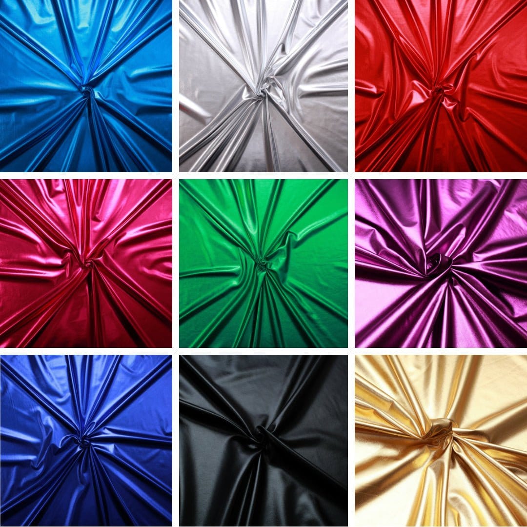 Pound A Metre Premium Quality Plain Stretch Metallic Lycra 55" Wide - Variations Available