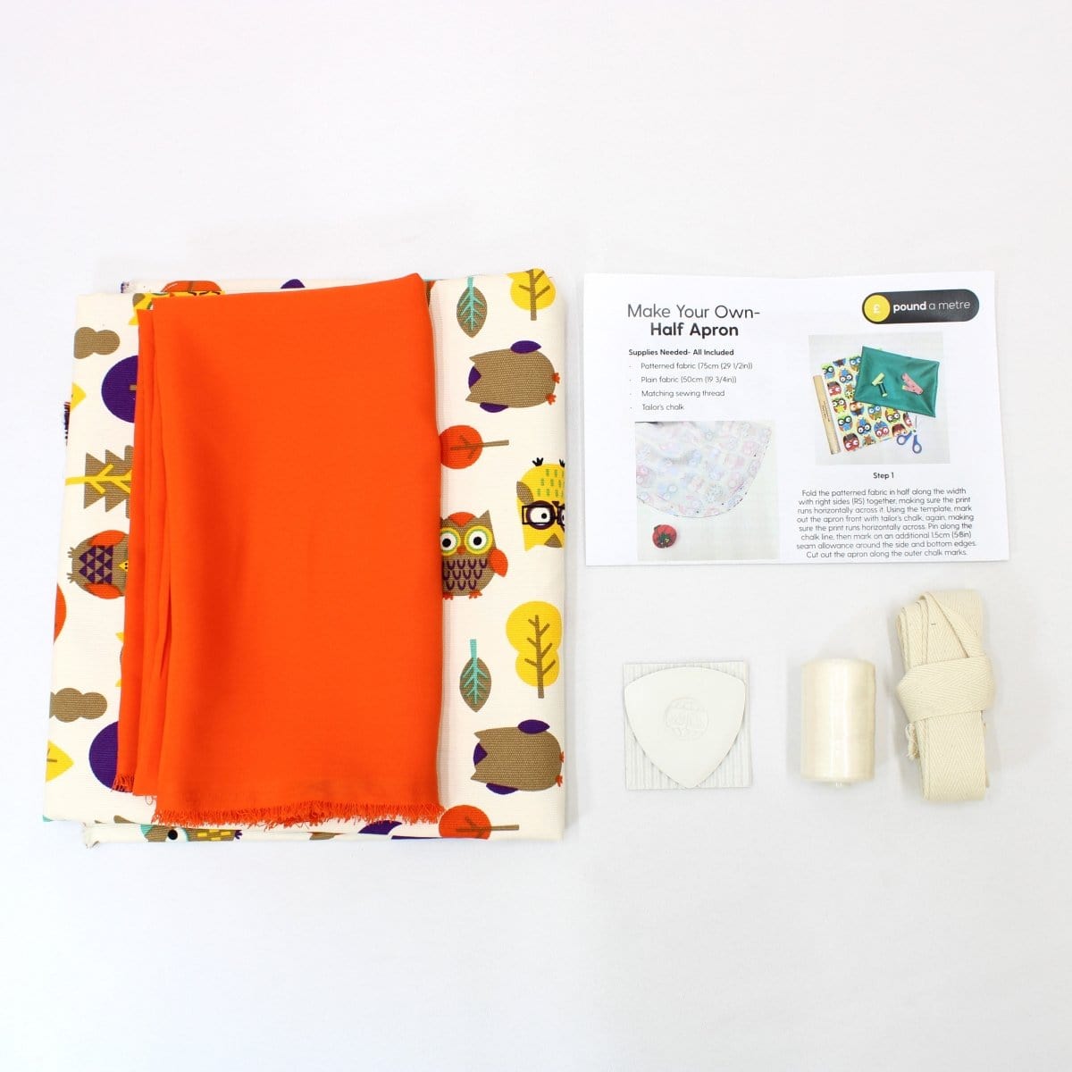 Pound A Metre Printed Canvas Sewing Kit- Make Your Own Half Apron (Black Friday Sale)