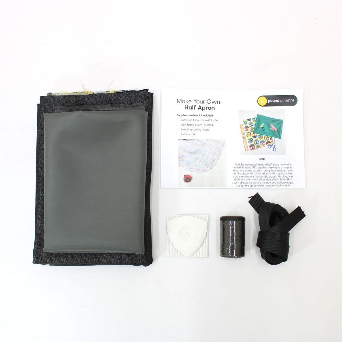 Pound A Metre Denim Sewing Kit- Make Your Own Half Apron (Black Friday Sale)
