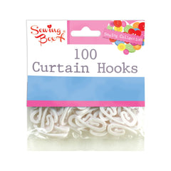 White Curtain Hooks- 100 Piece - Pound A Metre