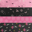 Pound A Metre 1 Metre Fat Quarter Bundle- 4 Pieces Per Bundle- (Black & Pink)