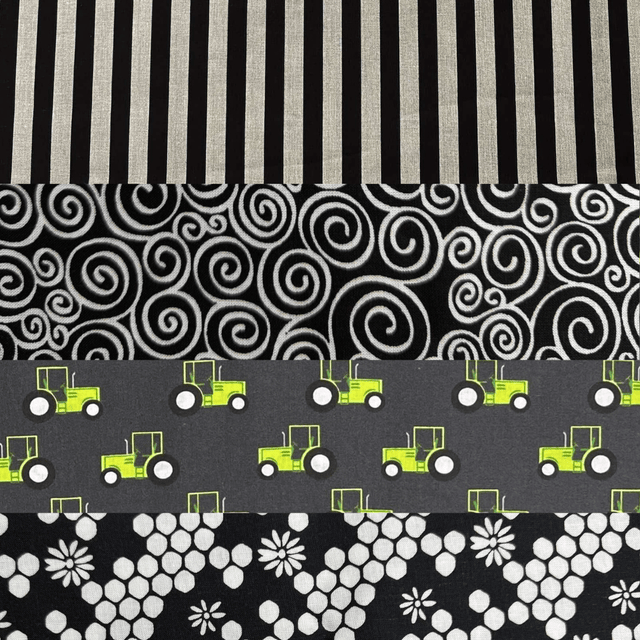 Pound A Metre 1 Metre Fat Quarter Bundle- 4 Pieces Per Bundle- (Dark)