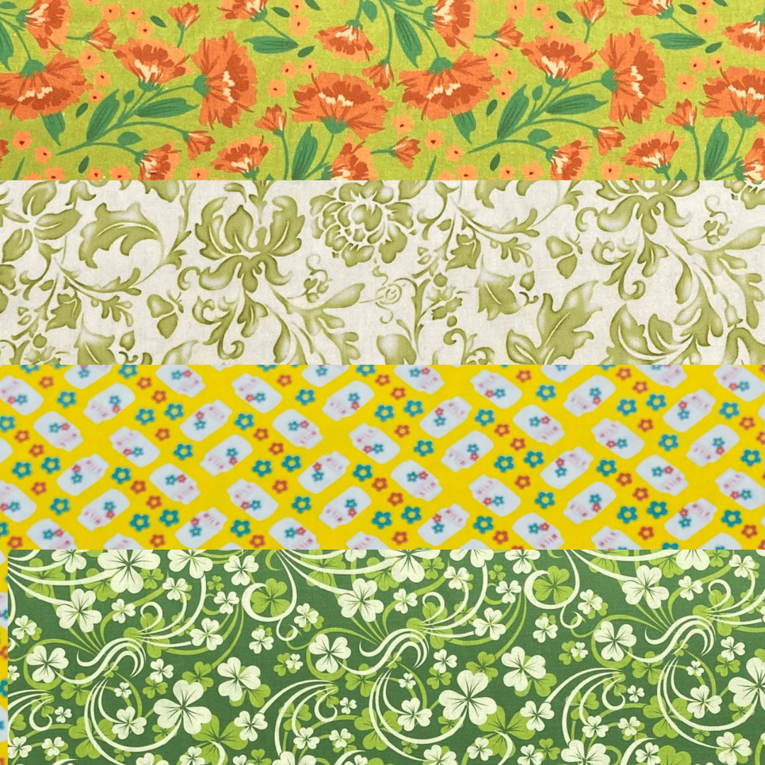 Pound A Metre 1 Metre Fat Quarter Bundle- 4 Pieces Per Bundle- (Garden)