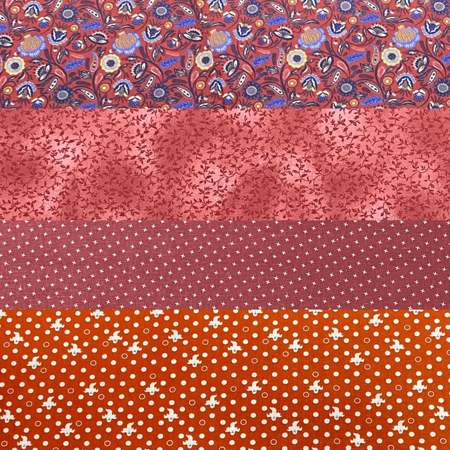 Pound A Metre 1 Metre Fat Quarter Bundle- 4 Pieces Per Bundle- (Maroon)