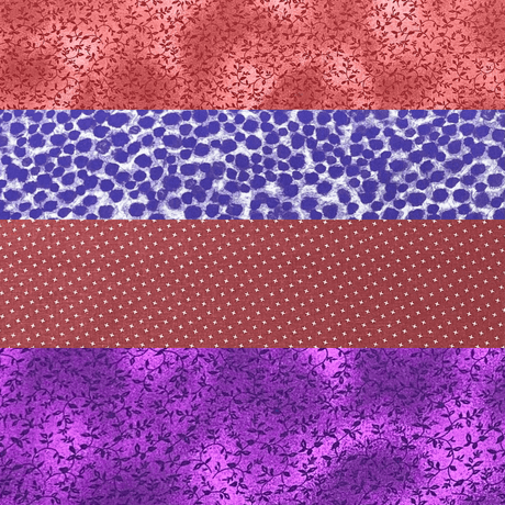 Pound A Metre 1 Metre Fat Quarter Bundle- 4 Pieces Per Bundle- (Maroon & Purple)