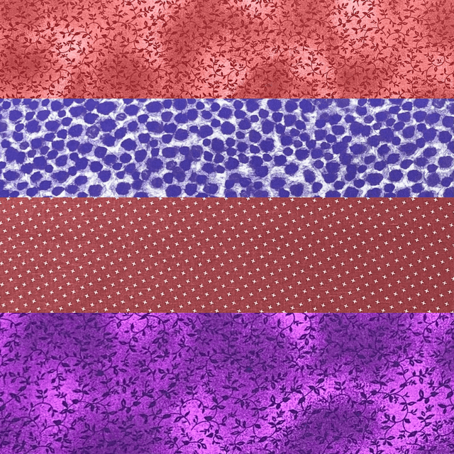 Pound A Metre 1 Metre Fat Quarter Bundle- 4 Pieces Per Bundle- (Maroon & Purple)