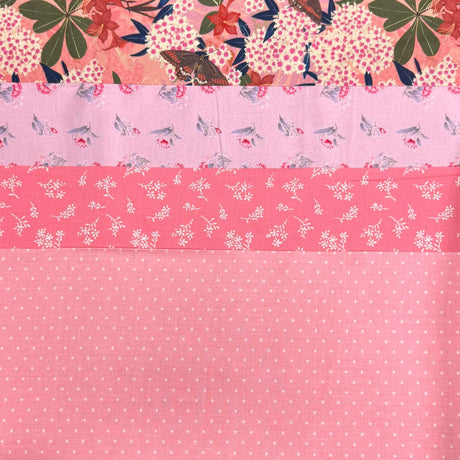 Pound A Metre 1 Metre Fat Quarter Bundle- 4 Pieces Per Bundle- (Pink)