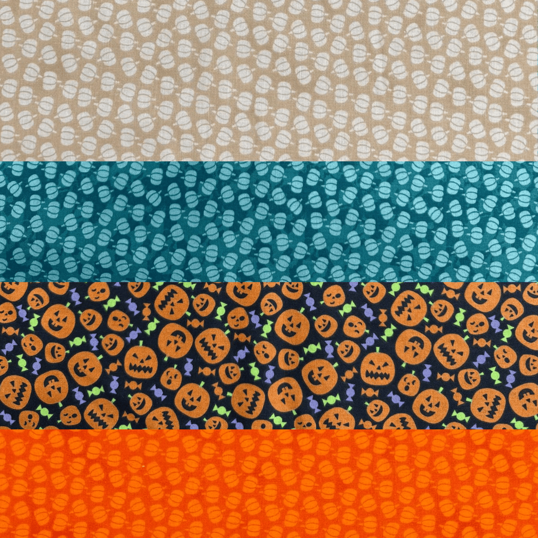 Pound A Metre 1 Metre Fat Quarter Bundle- 4 Pieces Per Bundle- (Pumpkin)