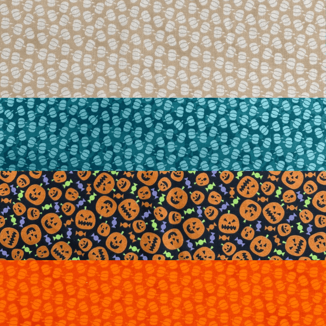 Pound A Metre 1 Metre Fat Quarter Bundle- 4 Pieces Per Bundle- (Pumpkin)