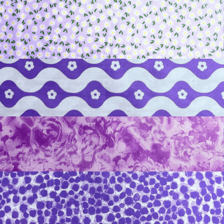 Pound A Metre 1 Metre Fat Quarter Bundle- 4 Pieces Per Bundle- (Purple)