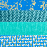 Pound A Metre 1 Metre Fat Quarter Bundle- 4 Pieces Per Bundle- (Teal & Blue)