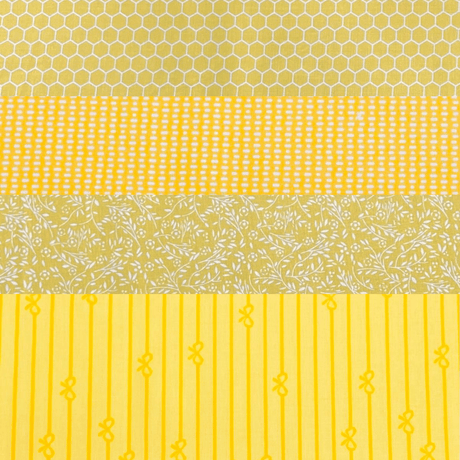 Pound A Metre 1 Metre Fat Quarter Bundle- 4 Pieces Per Bundle- (Yellow)