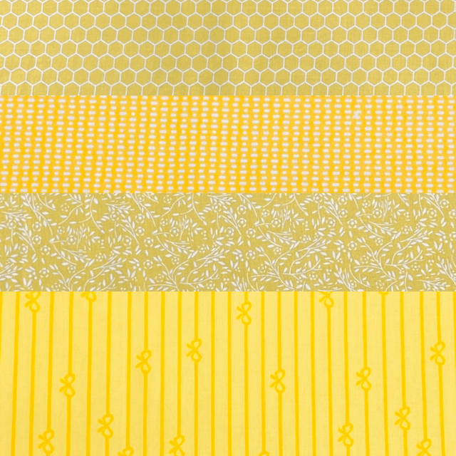 Pound A Metre 1 Metre Fat Quarter Bundle- 4 Pieces Per Bundle- (Yellow)