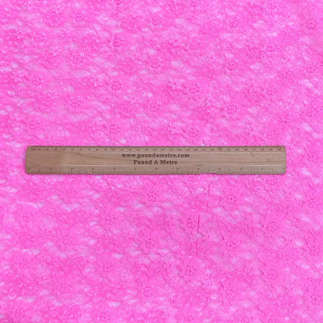 Pound A Metre 10 Metres, Floral Rachelle Lace - 45" Wide (Baby Pink)