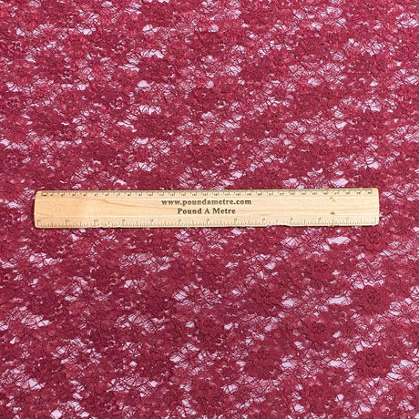Pound A Metre 10 Metres, Floral Rachelle Lace - 45" Wide (Maroon)