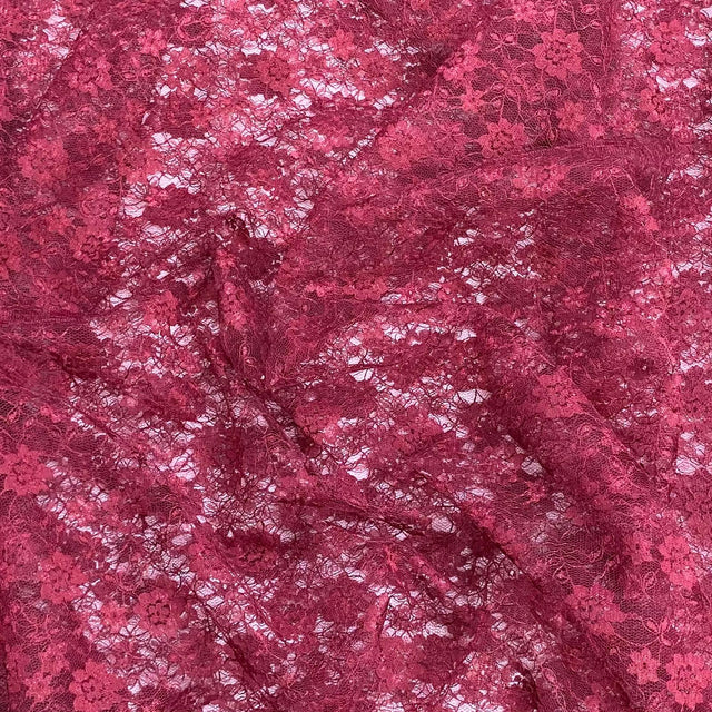 Pound A Metre 10 Metres, Floral Rachelle Lace - 45" Wide (Maroon)