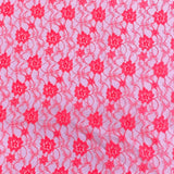 Pound A Metre 10 Metres, Floral Rachelle Lace - 45" Wide (Nylon Pink)