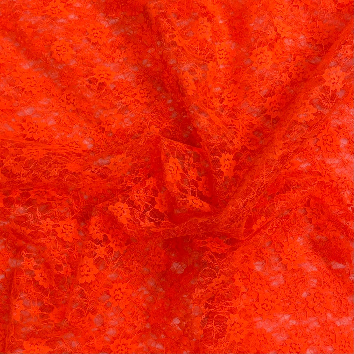 Pound A Metre 10 Metres, Floral Rachelle Lace - 45" Wide (Orange)