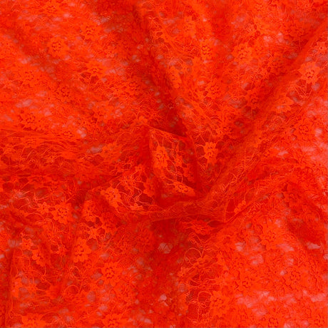 Pound A Metre 10 Metres, Floral Rachelle Lace - 45" Wide (Orange)