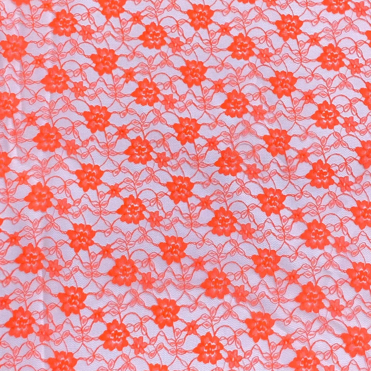 Pound A Metre 10 Metres, Floral Rachelle Lace - 45" Wide (Orange)