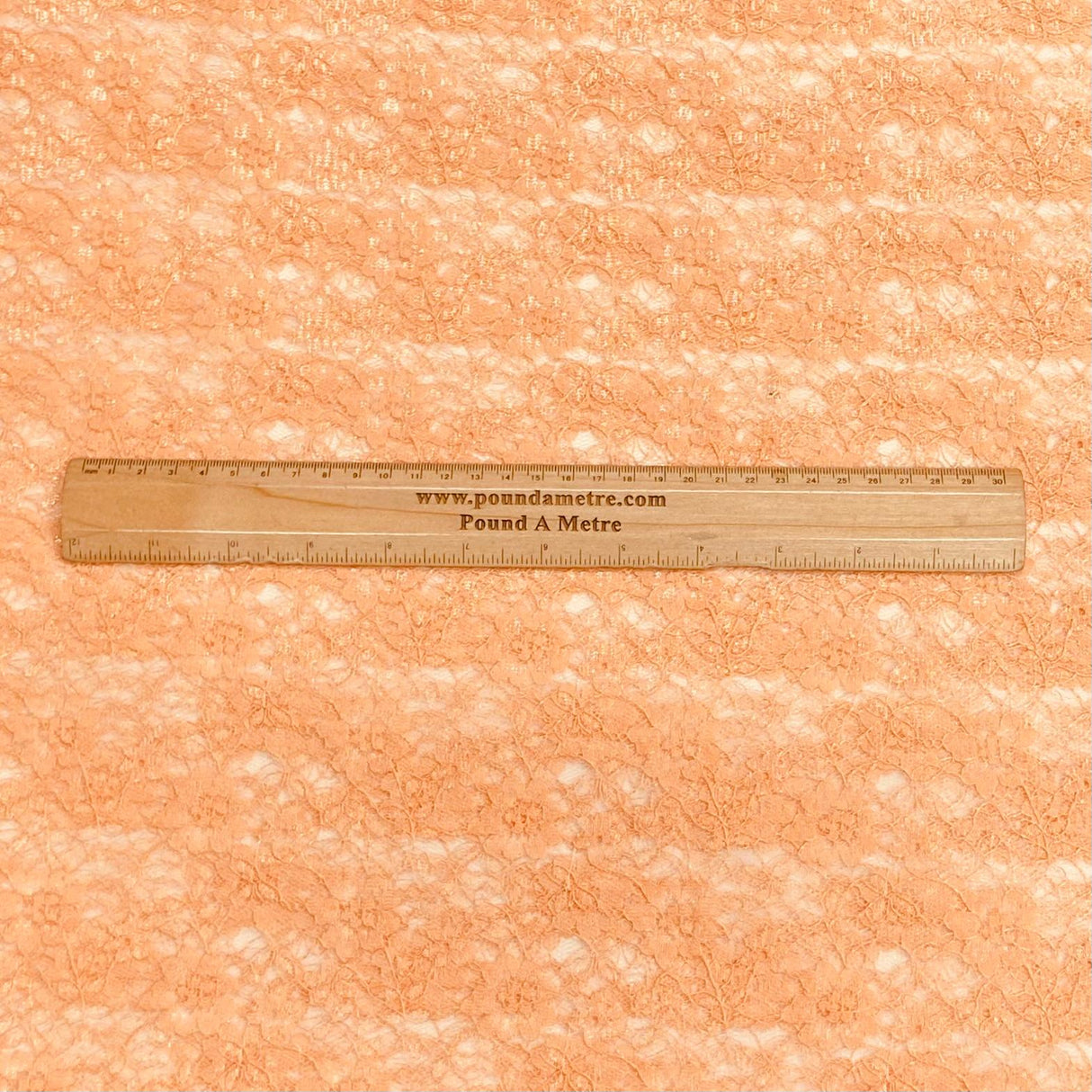 Pound A Metre 10 Metres, Floral Rachelle Lace - 45" Wide (Peach)