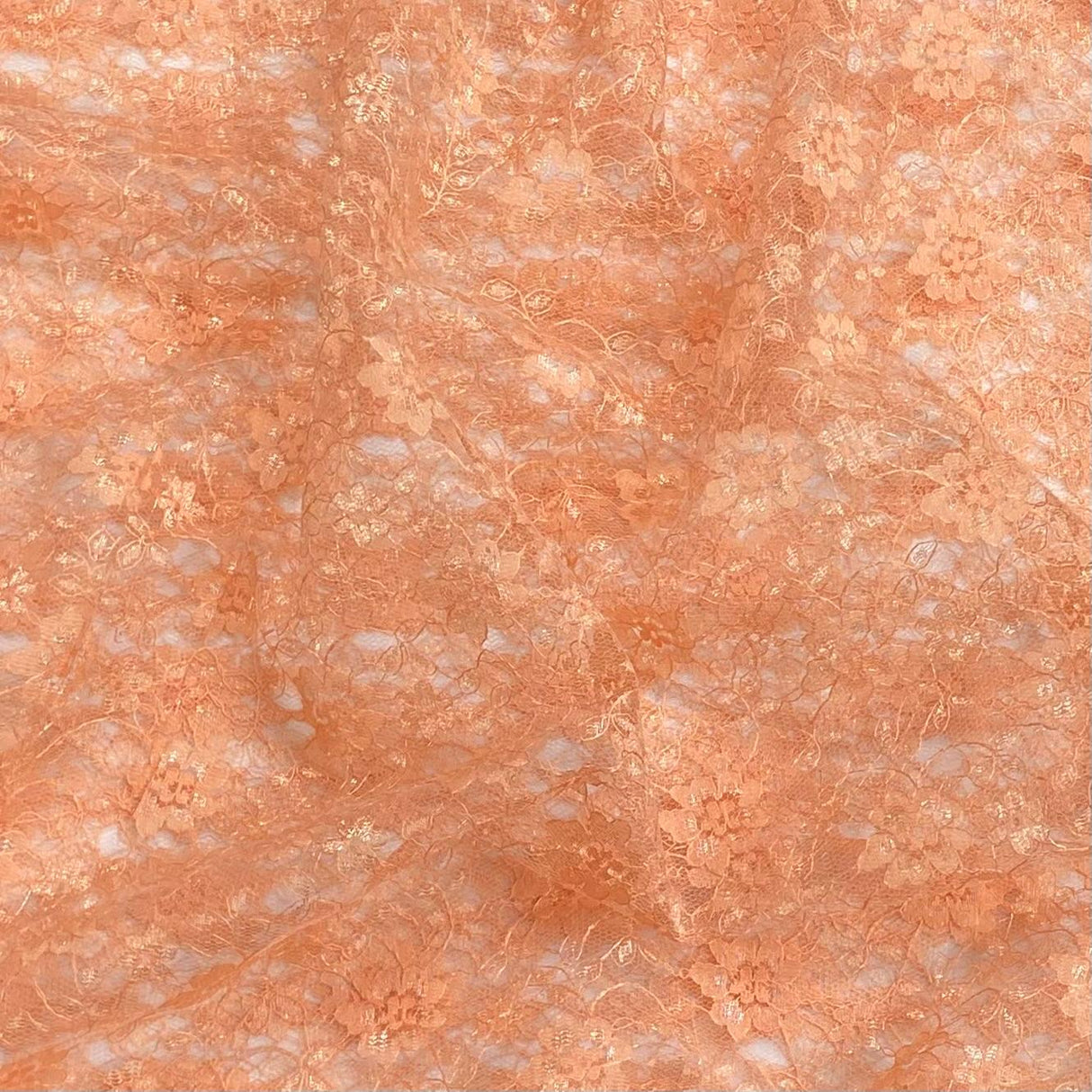 Pound A Metre 10 Metres, Floral Rachelle Lace - 45" Wide (Peach)