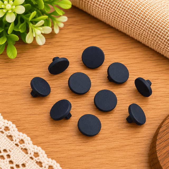 Pound A Metre 10 Piece Iridescent Pearl Effect Buttons – 2 Hole Sewing Buttons (Black)