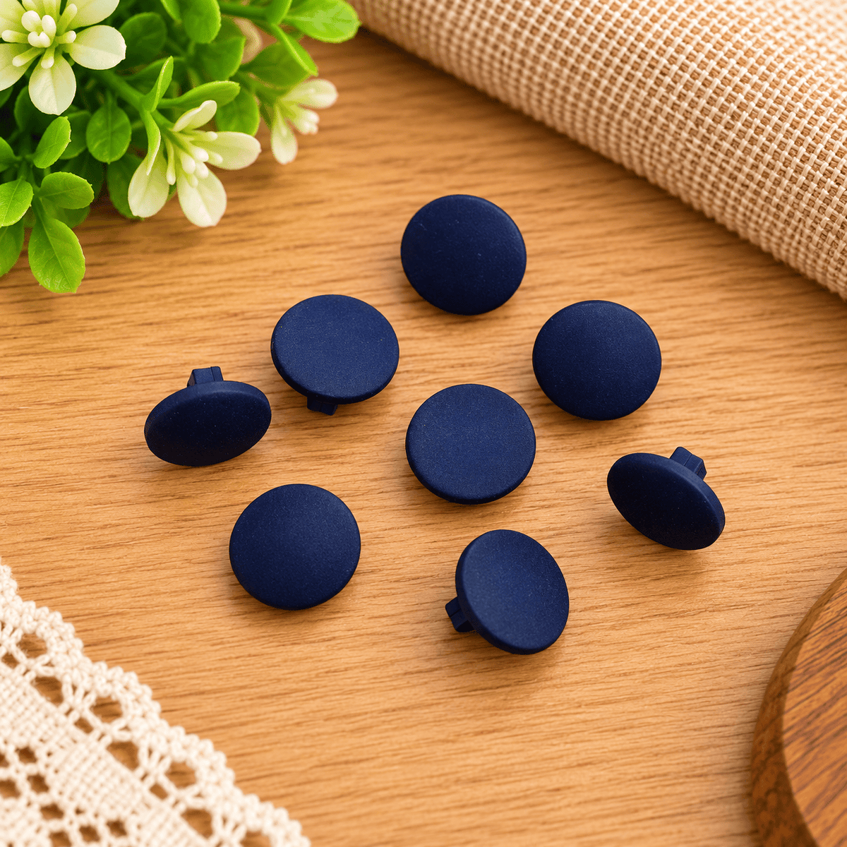 Pound A Metre 10 Piece Iridescent Pearl Effect Buttons – 2 Hole Sewing Buttons (Navy)