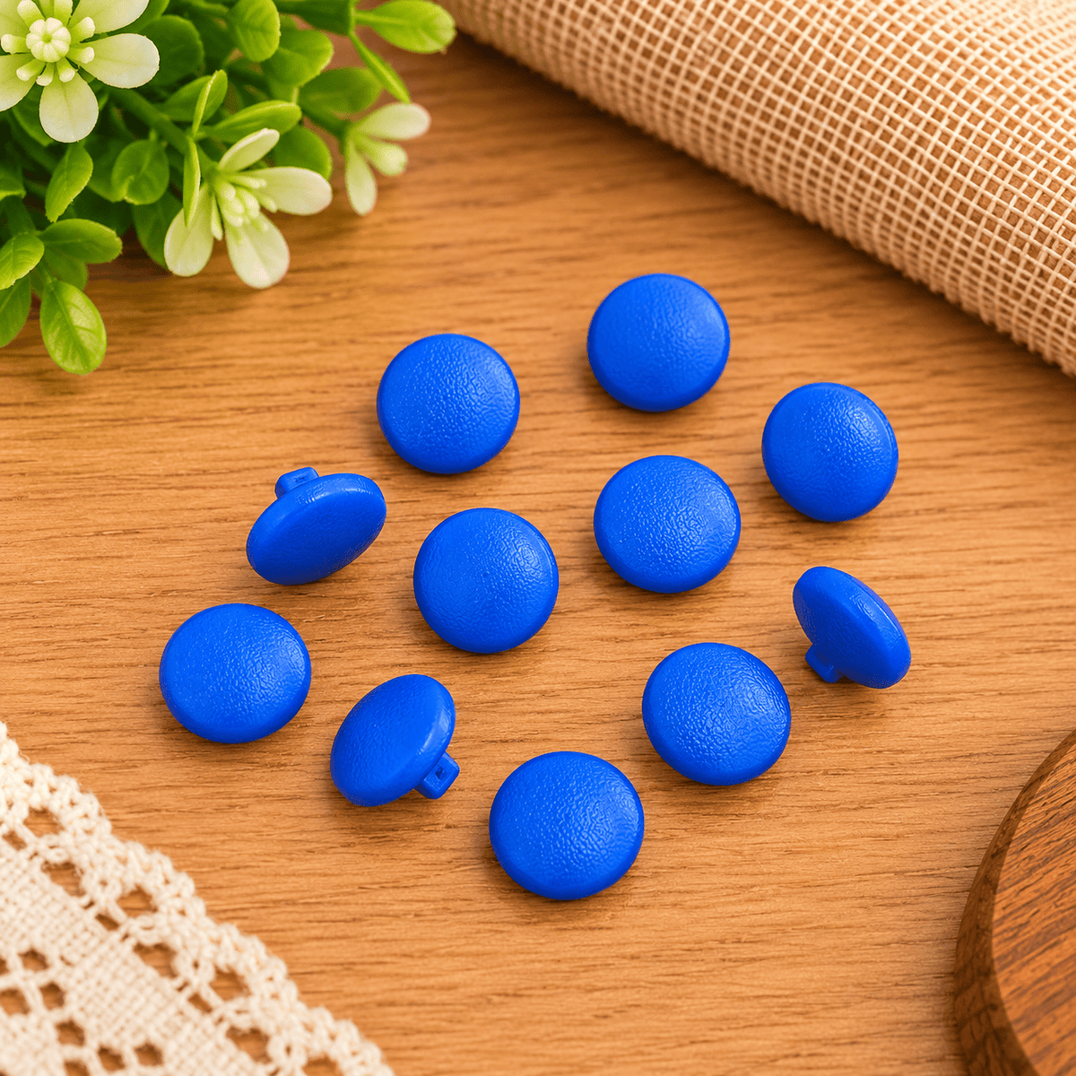 Pound A Metre 10 Piece Iridescent Pearl Effect Buttons – 2 Hole Sewing Buttons (Royal)
