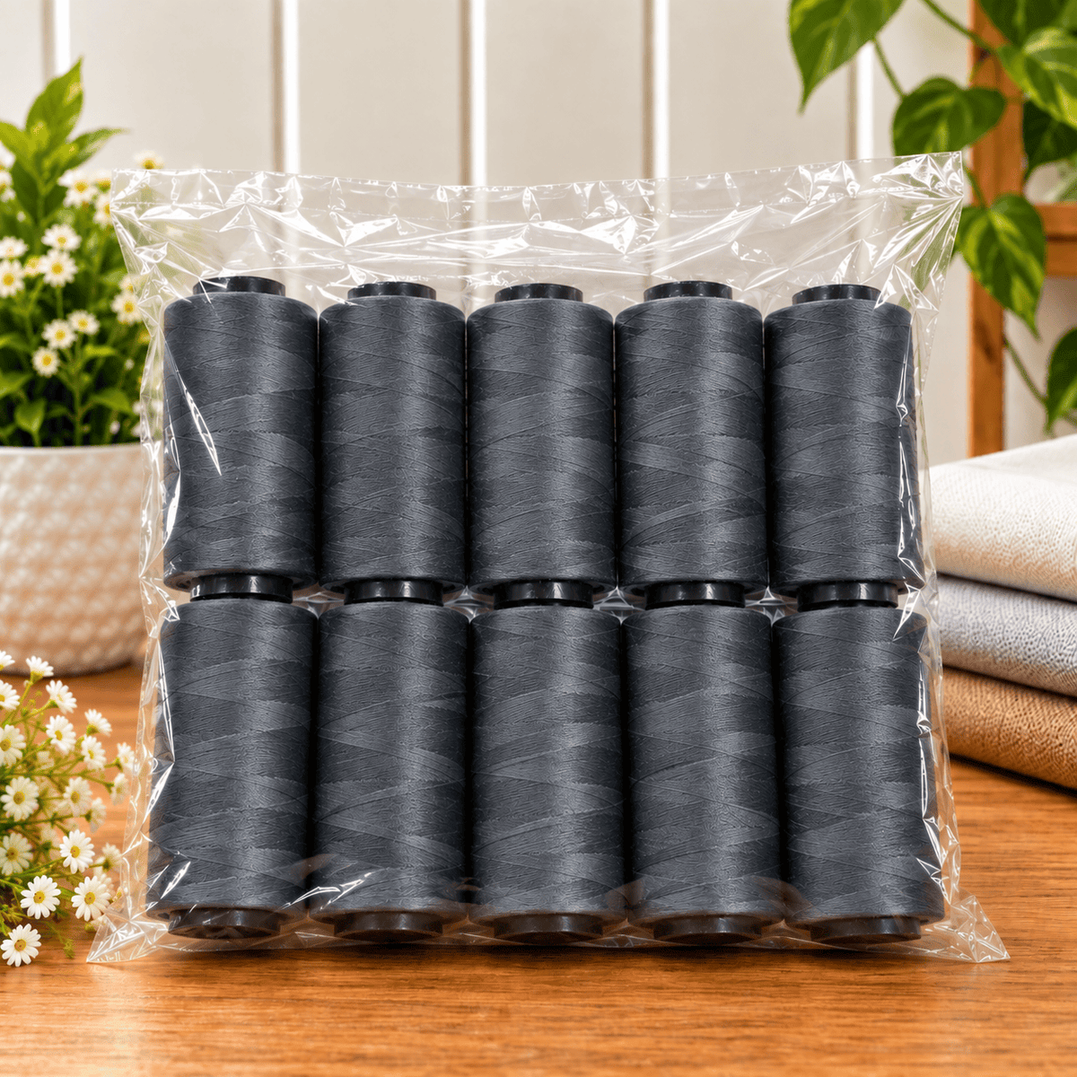 Pound A Metre 10 x 2500m Sewing Thread Bundle (Charcoal)