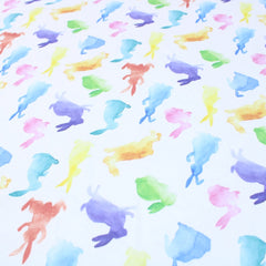 100% Cotton Digital Print Fabric 60" Wide - Rainbow Bunny - Pound A Metre