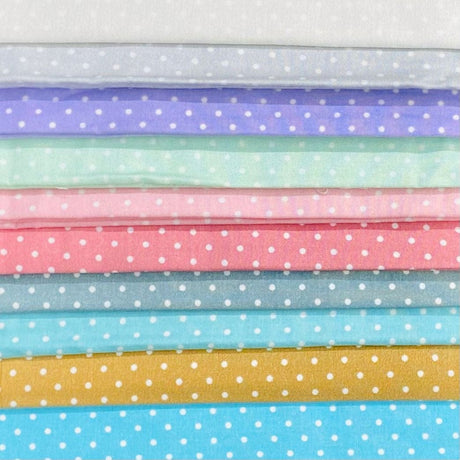 Pound A Metre 5 Fat Quarters 10x1 Polka Dot Cotton Poplin Bundle - 44” Wide (Pastel)