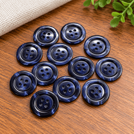 Pound A Metre 12 Pack Premium Sewing Buttons – Perfect for Dressmaking & Crafts (Denim Blue)