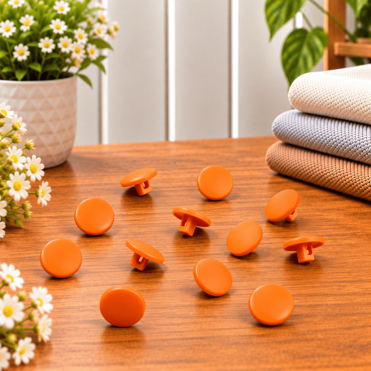Pound A Metre 12 Pack Premium Sewing Buttons – Perfect for Dressmaking & Crafts (Orange)