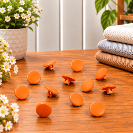 Pound A Metre 12 Pack Premium Sewing Buttons – Perfect for Dressmaking & Crafts (Orange)