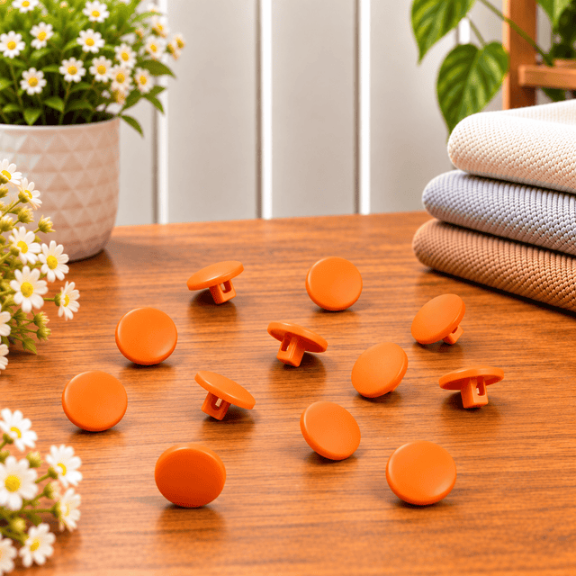 Pound A Metre 12 Pack Premium Sewing Buttons – Perfect for Dressmaking & Crafts (Orange)