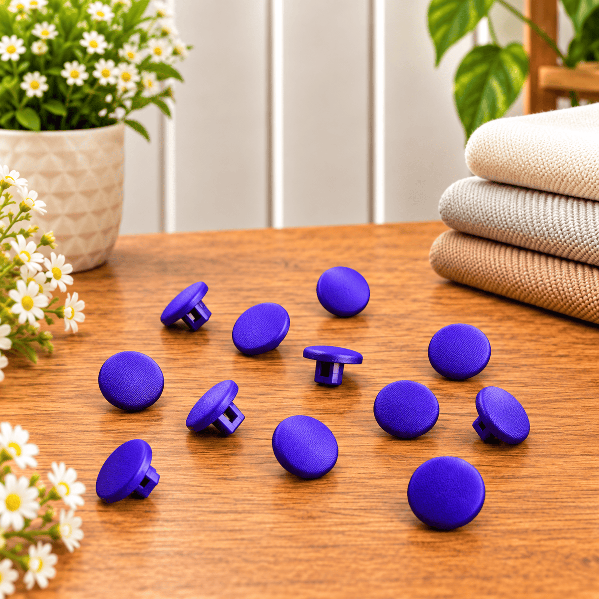 Pound A Metre 12 Pack Premium Sewing Buttons – Perfect for Dressmaking & Crafts (Queen Blue)