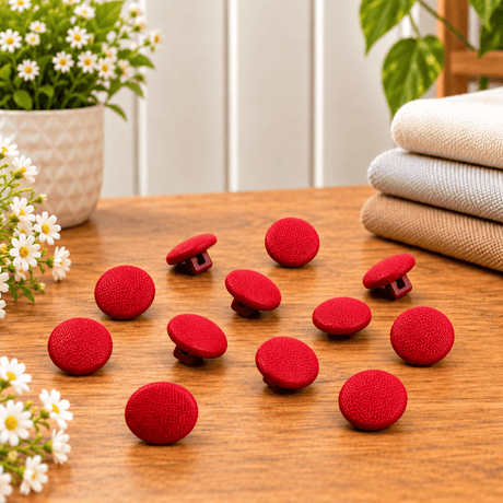 Pound A Metre 12 Pack Premium Sewing Buttons – Perfect for Dressmaking & Crafts (Scarlett Red)