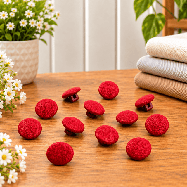 Pound A Metre 12 Pack Premium Sewing Buttons – Perfect for Dressmaking & Crafts (Scarlett Red)