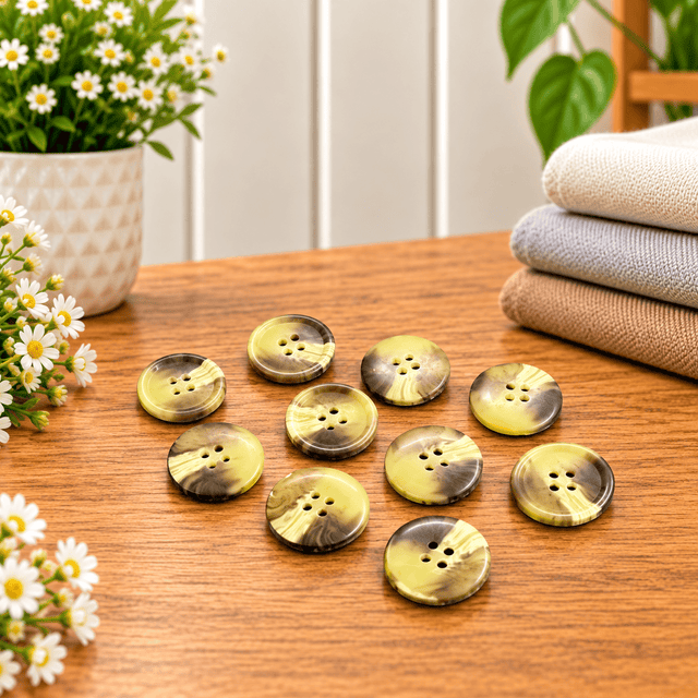 Pound A Metre 12 Pack Premium Sewing Buttons – Perfect for Dressmaking & Crafts (Toffee)