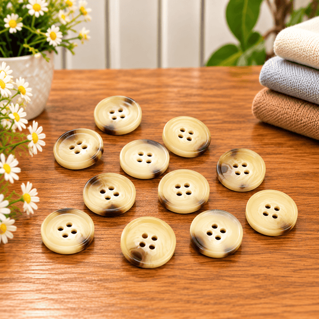 Pound A Metre 12 Pack Premium Sewing Buttons – Perfect for Dressmaking & Crafts (Vanilla)