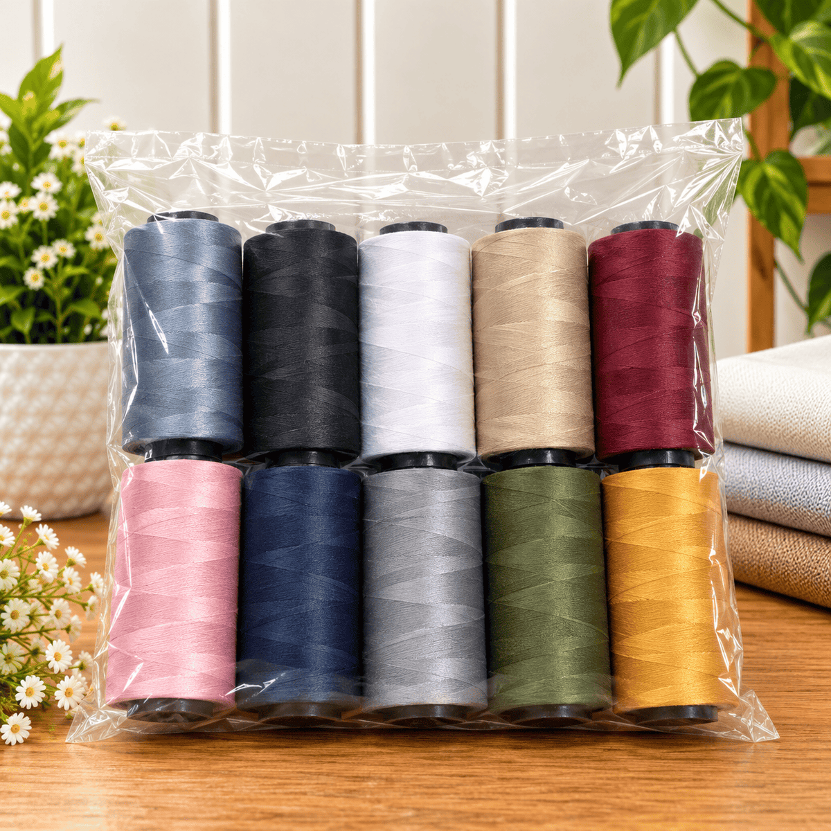 Pound A Metre 1KG Mixed Remnant Overlocking Sewing Thread Bundle – Multi-Colour