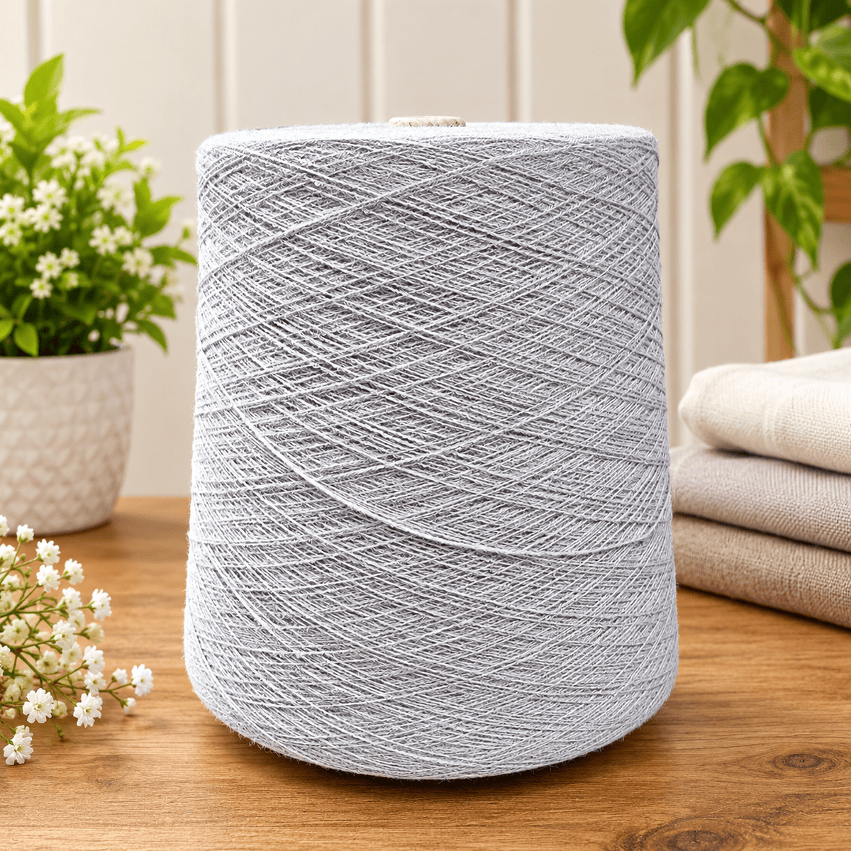 Pound A Metre 2/28Nm 100% High Bulk Acrylic Yarn 1.25KG Cone Machine Knitting (Grey)