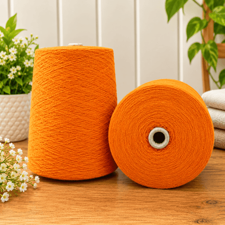 Pound A Metre 2/28Nm 100% High Bulk Acrylic Yarn 1.25KG Cone Machine Knitting (Orange)