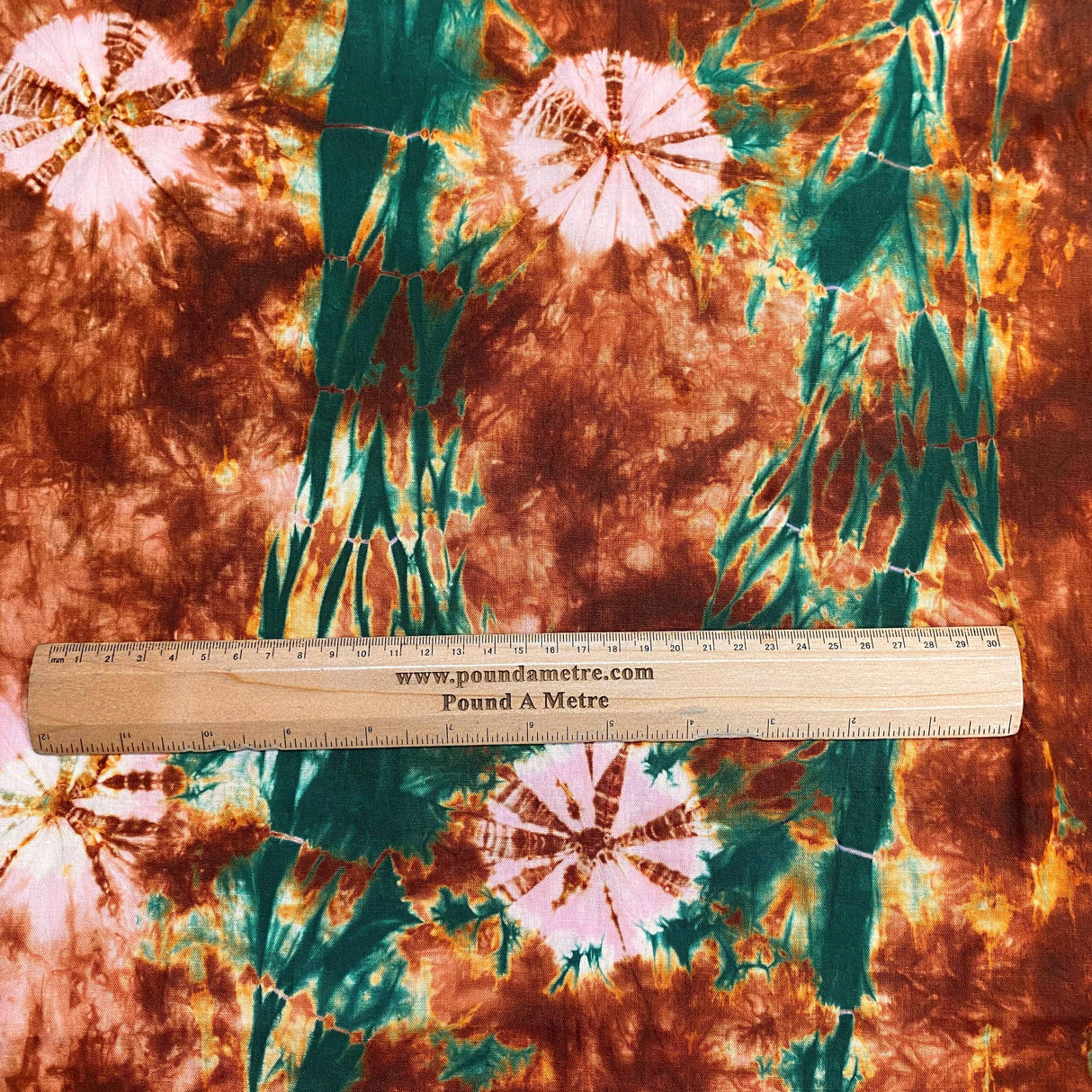 Pound A Metre 2.9 Metre Premium Tie Dye Cotton –  36” Wide - (Brown & Green) (EOL)